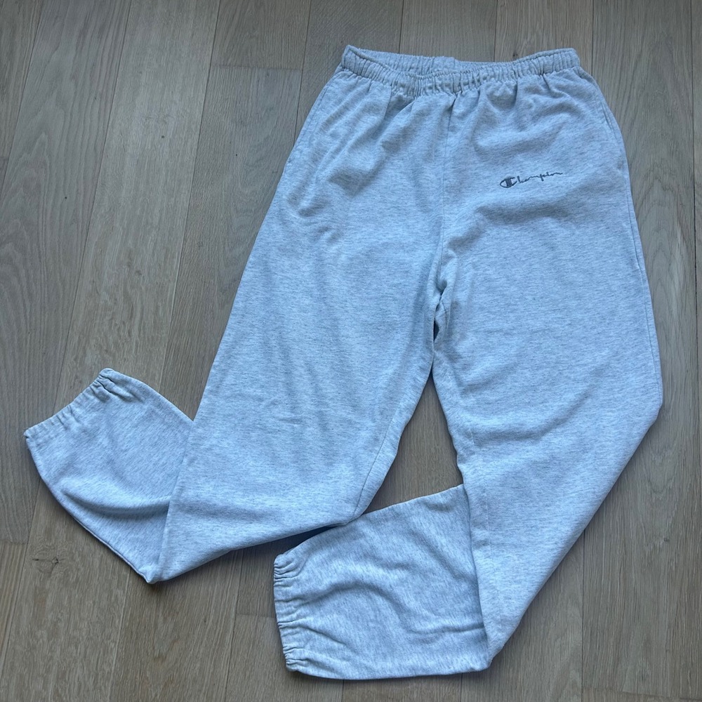 Vintage Champion Sweatpants XL Heather Gray 90s Made in USA Logo Joggers Active